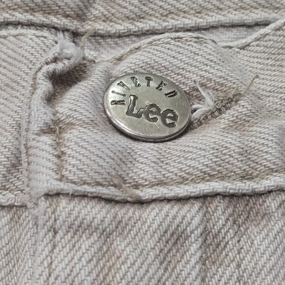 Vintage Riveted 90s Levi Light Brown Straight Leg Denim Jeans - Picture 2 of 7